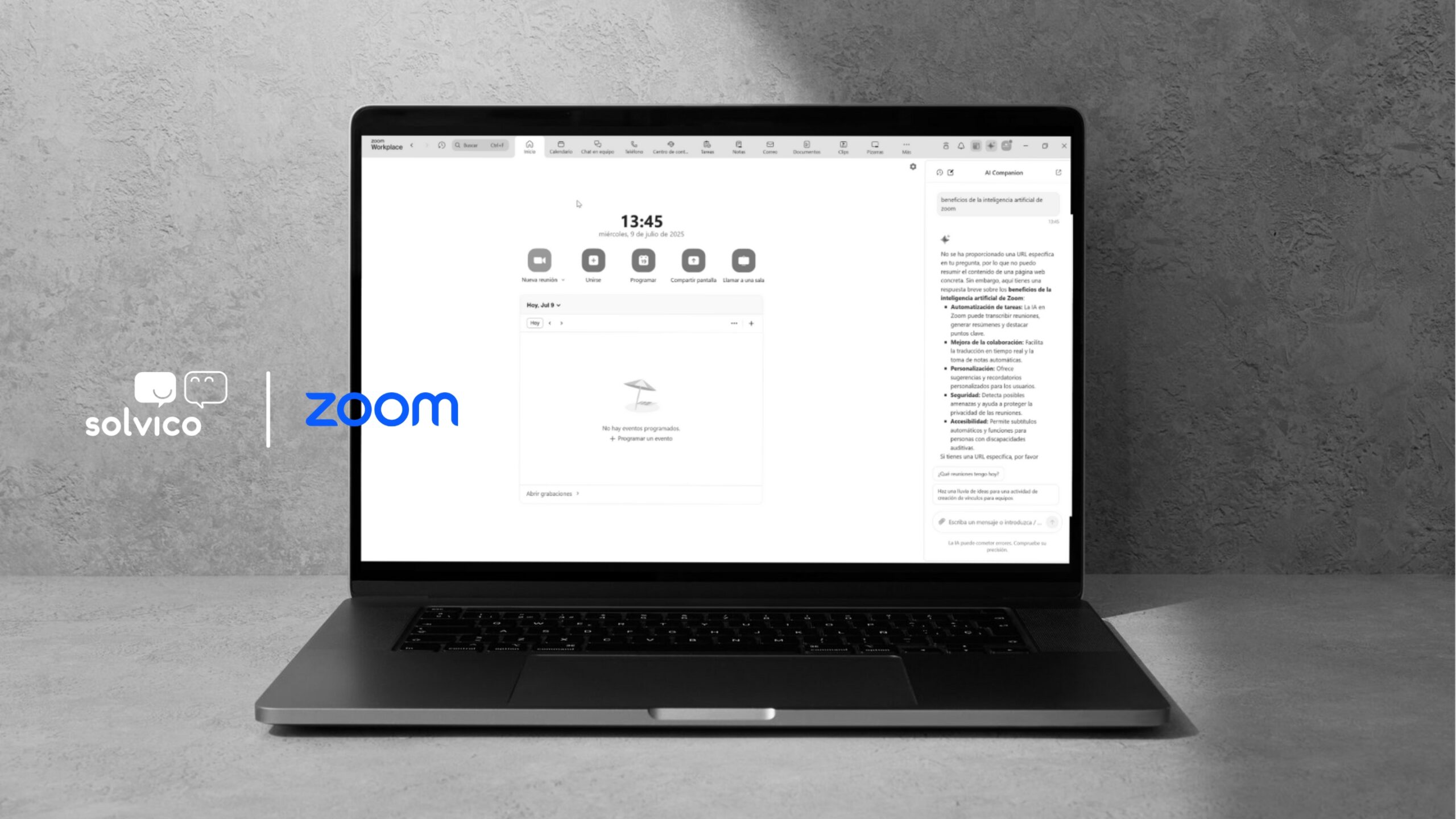 Inteligencia artificial en comunicaciones corporativas con Zoom Solvico